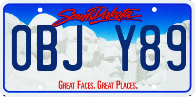 SD license plate 0BJY89