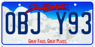 SD license plate 0BJY93