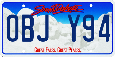 SD license plate 0BJY94
