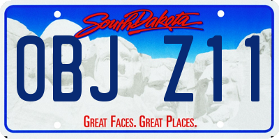 SD license plate 0BJZ11