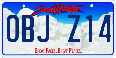 SD license plate 0BJZ14