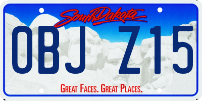 SD license plate 0BJZ15