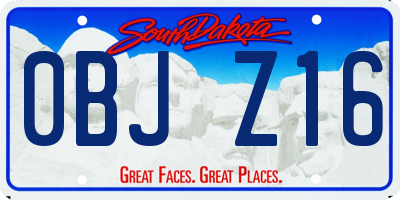 SD license plate 0BJZ16