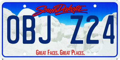 SD license plate 0BJZ24
