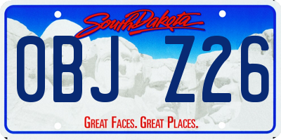 SD license plate 0BJZ26