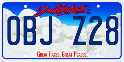 SD license plate 0BJZ28