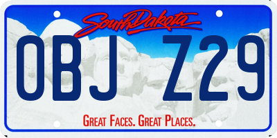 SD license plate 0BJZ29
