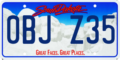 SD license plate 0BJZ35