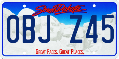SD license plate 0BJZ45