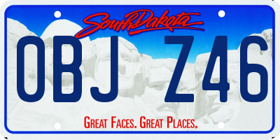 SD license plate 0BJZ46