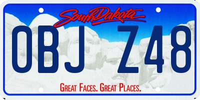 SD license plate 0BJZ48
