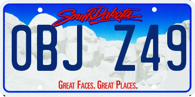 SD license plate 0BJZ49