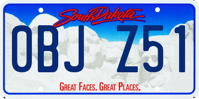 SD license plate 0BJZ51
