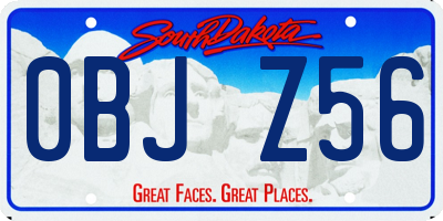 SD license plate 0BJZ56