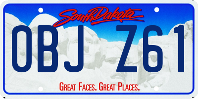 SD license plate 0BJZ61