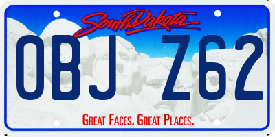 SD license plate 0BJZ62