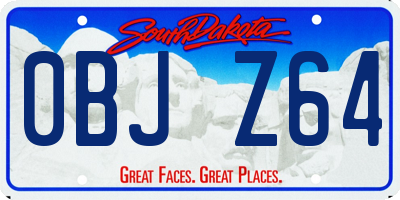 SD license plate 0BJZ64