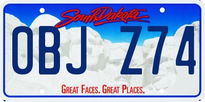 SD license plate 0BJZ74