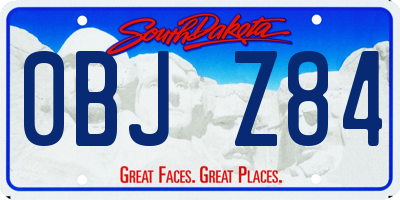SD license plate 0BJZ84