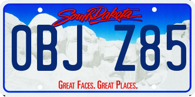 SD license plate 0BJZ85