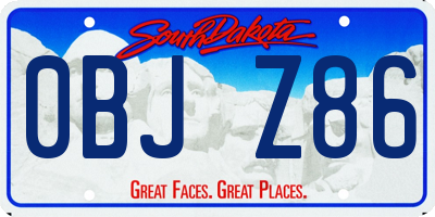 SD license plate 0BJZ86