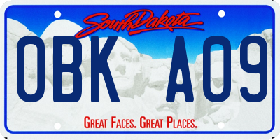 SD license plate 0BKA09