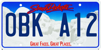 SD license plate 0BKA12