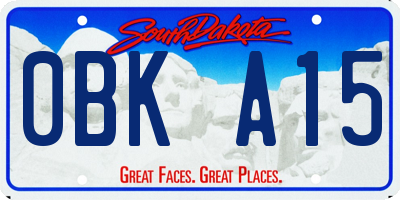 SD license plate 0BKA15