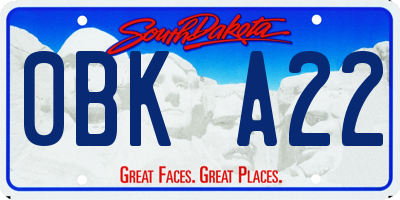 SD license plate 0BKA22