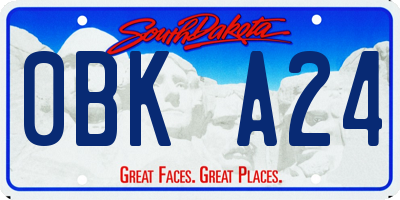 SD license plate 0BKA24