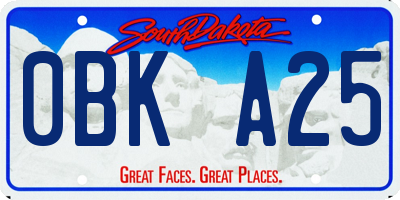 SD license plate 0BKA25