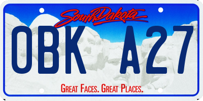 SD license plate 0BKA27