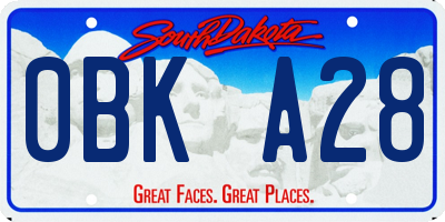 SD license plate 0BKA28