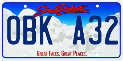 SD license plate 0BKA32