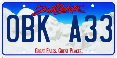 SD license plate 0BKA33