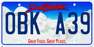 SD license plate 0BKA39