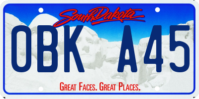 SD license plate 0BKA45