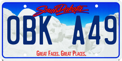 SD license plate 0BKA49