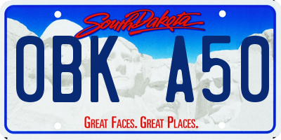 SD license plate 0BKA50