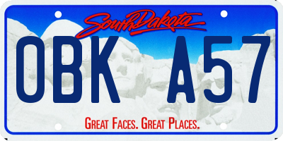 SD license plate 0BKA57