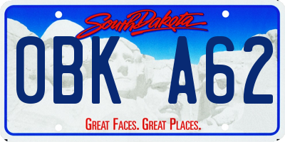 SD license plate 0BKA62