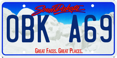 SD license plate 0BKA69