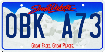 SD license plate 0BKA73