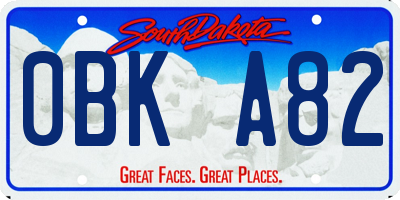 SD license plate 0BKA82