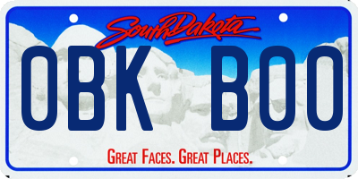 SD license plate 0BKB00