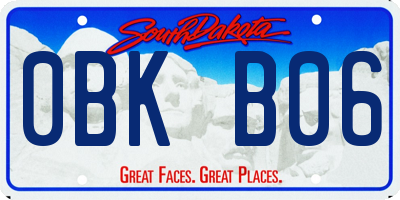SD license plate 0BKB06