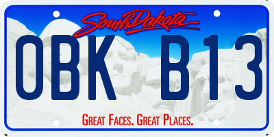 SD license plate 0BKB13