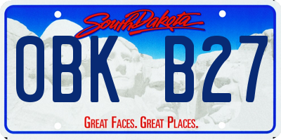 SD license plate 0BKB27