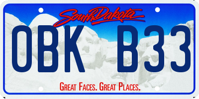 SD license plate 0BKB33