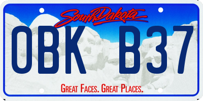 SD license plate 0BKB37